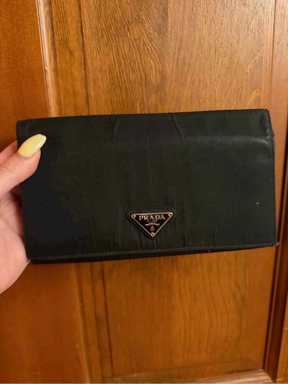 Prada Authentic Black Nylon Long Continental Multi-Pocket Wallet